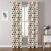 Kate McEnroe New York Mid Century Modern Scandinavian Geometric Grommet Curtain PanelsWindow CurtainsD3458529