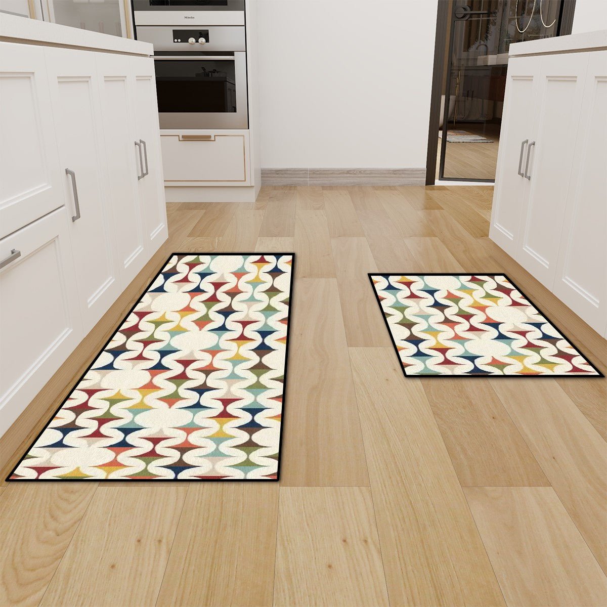 Kate McEnroe New York Mid Century Modern Scandinavian Mat Set, Danish Modern Retro Kitchen Bath Floor MatsKitchen Floor MatsNxuOHGY5CR