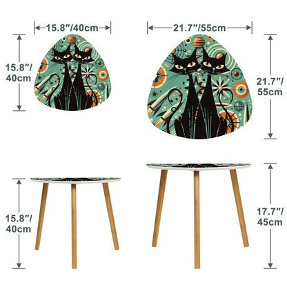 Kate McEnroe New York Mid Century Modern Sexton Cat Nesting Tables, Retro Atomic, Space Age Coffee Table SetNesting TablesXp7eprrjAB