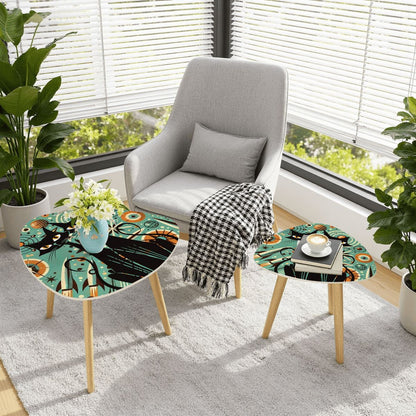 Kate McEnroe New York Mid Century Modern Sexton Cat Nesting Tables, Retro Atomic, Space Age Coffee Table SetNesting TablesXp7eprrjAB