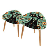 Kate McEnroe New York Mid Century Modern Sexton Cat Nesting Tables, Retro Atomic, Space Age Coffee Table SetNesting TablesXp7eprrjAB