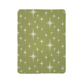 Kate McEnroe New York Mid Century Modern Sherpa Blanket, Retro Starburst MCM Fleece Throw, Vintage 50s Atomic Age Lime Green, Cream BeddingBlankets26351046397570090926