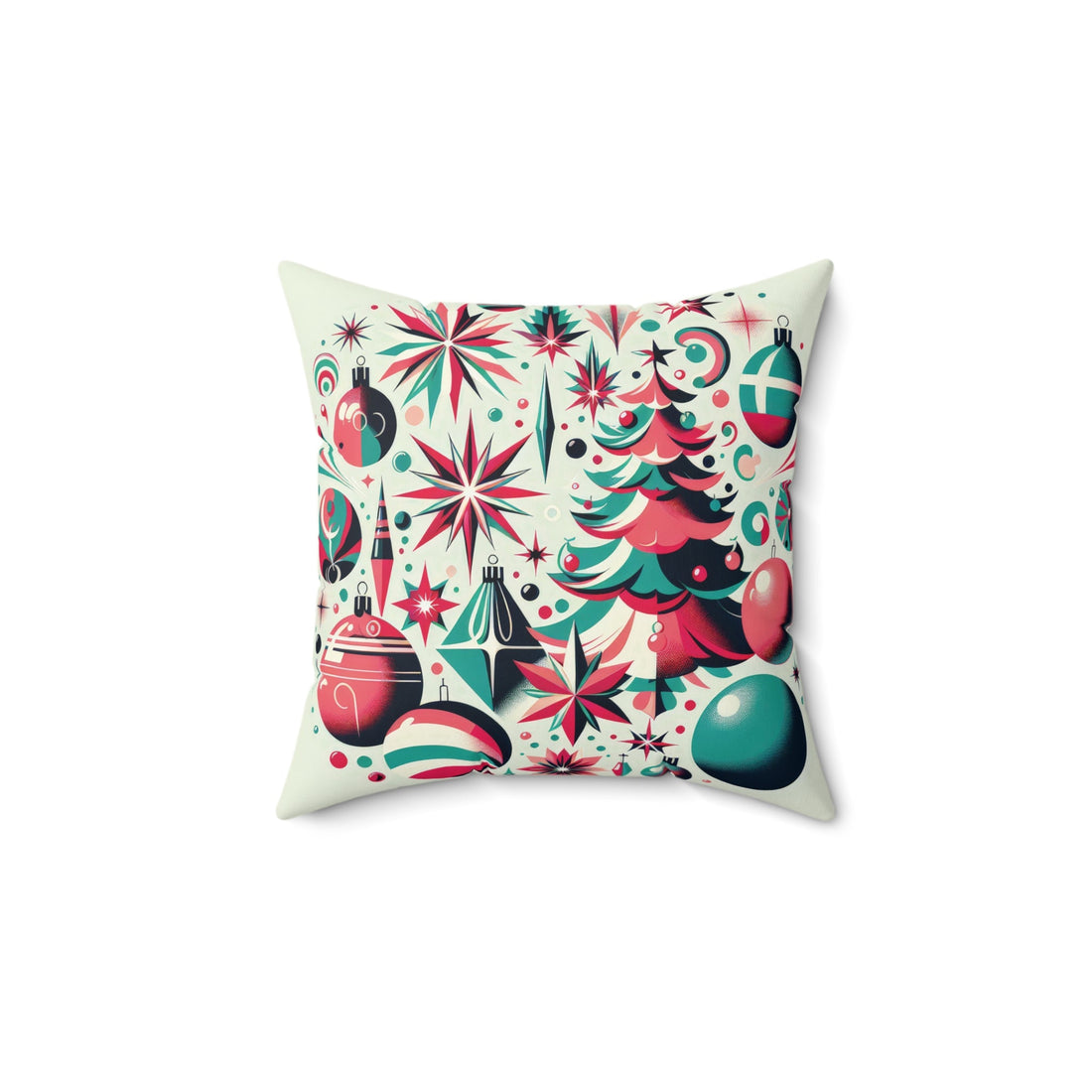 Kate McEnroe New York Mid - Century Modern Shiny Brite Christmas Pillow, Retro 50s Holiday Starburst Throw, Vintage - Inspired Festive DecorThrow Pillows29532109952881795611