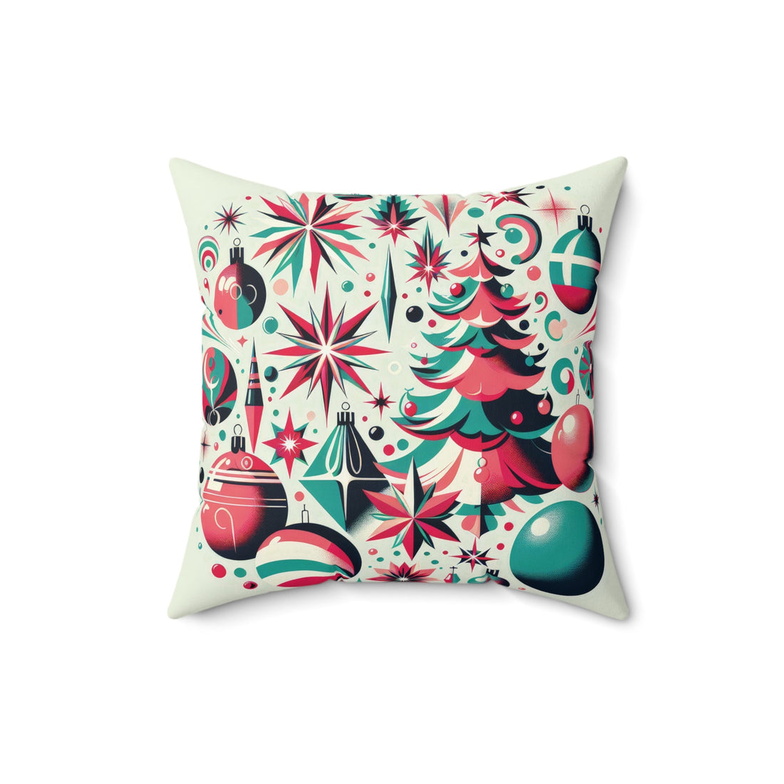 Kate McEnroe New York Mid - Century Modern Shiny Brite Christmas Pillow, Retro 50s Holiday Starburst Throw, Vintage - Inspired Festive DecorThrow Pillows56008520034118023453