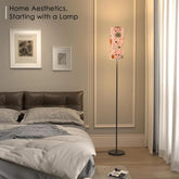 Kate McEnroe New York Mid Century Modern Slim Floor Lamp, Retro Pink Starburst LightingSlim Floor LampslxZxFalHax