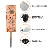 Kate McEnroe New York Mid Century Modern Slim Floor Lamp, Retro Pink Starburst LightingSlim Floor LampslxZxFalHax