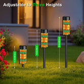 Kate McEnroe New York Mid Century Modern Solar Garden Light, Retro Teal Orange Mustard Outdoor AccentSolar Garden Stake LightsGEoEycxHxf