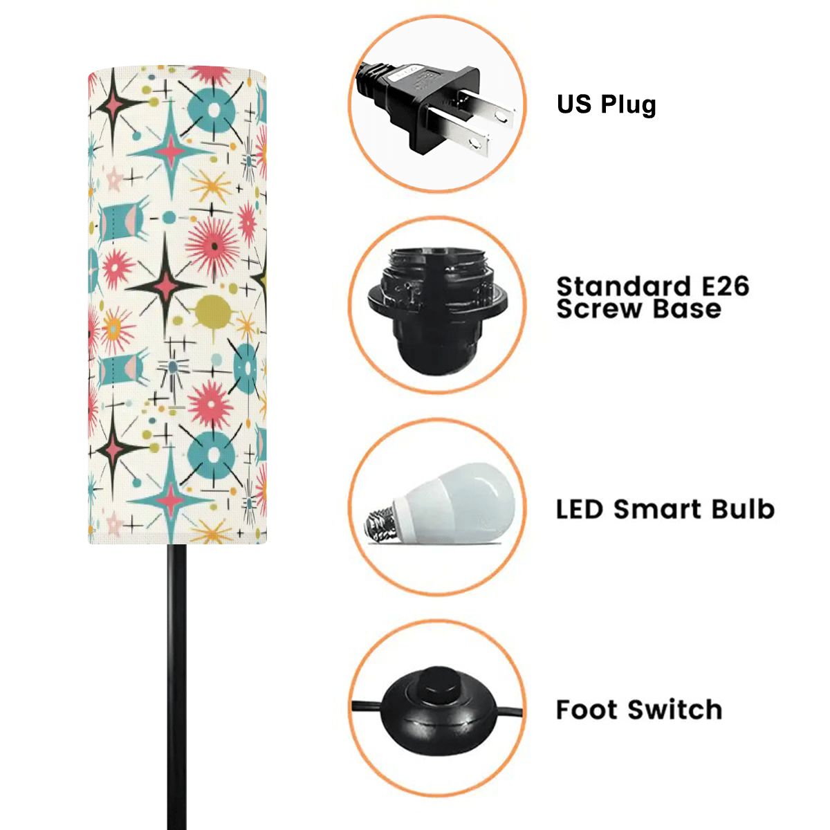 Kate McEnroe New York Mid Century Modern Sputnik Atomic Starburst Slim Floor LampSlim Floor LampsAXfqPoSY58