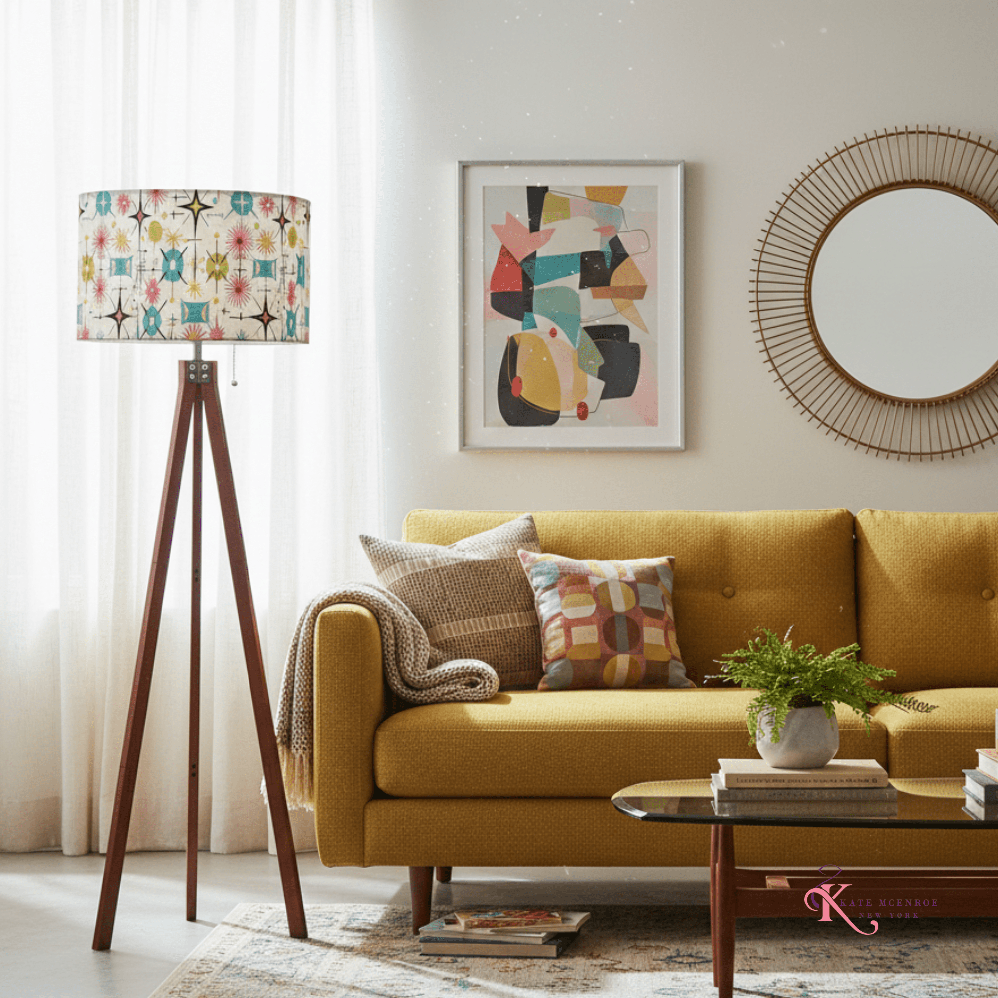 Kate McEnroe New York Mid Century Modern Sputnik Atomic Starburst Tripod Floor LampTripod Floor LampsH6O3iYhZiF