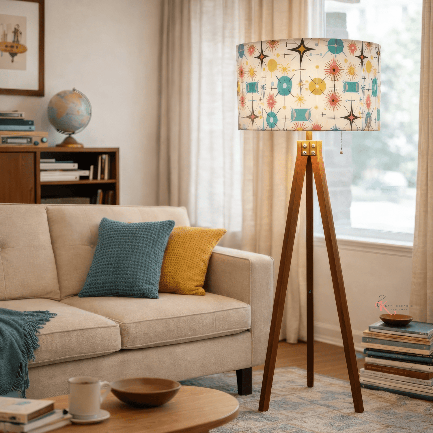 Kate McEnroe New York Mid Century Modern Sputnik Atomic Starburst Tripod Floor LampTripod Floor LampsH6O3iYhZiF