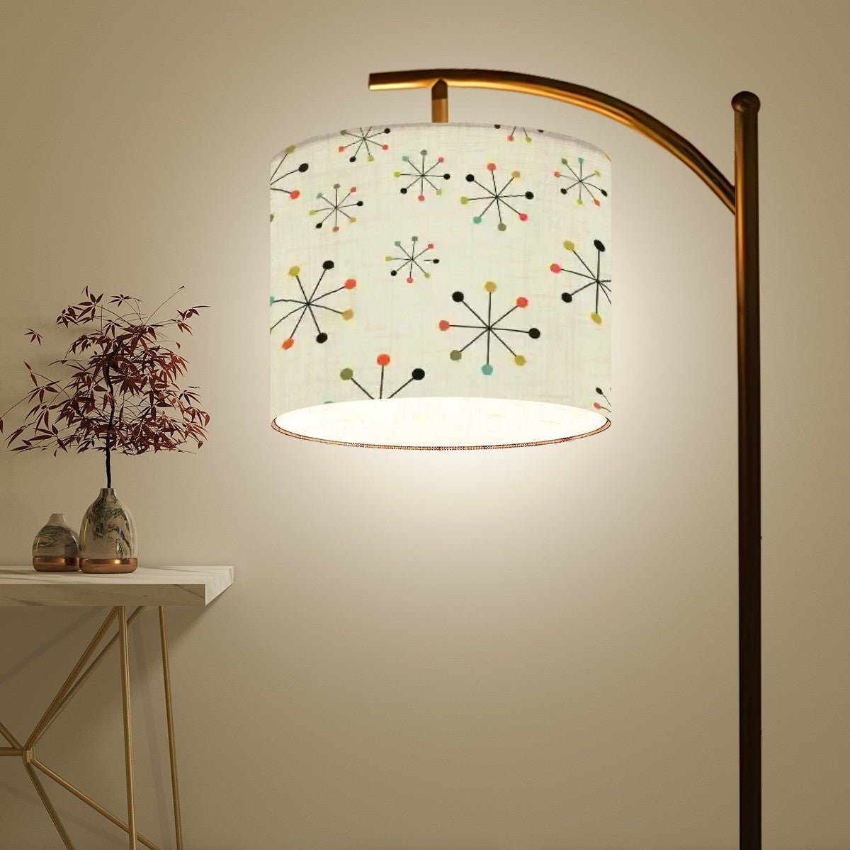Kate McEnroe New York Mid Century Modern Starburst Arc Floor Lamp, 50s Retro Lighting, Atomic Age Accent LampFloor LampsRVXGe6lwDc