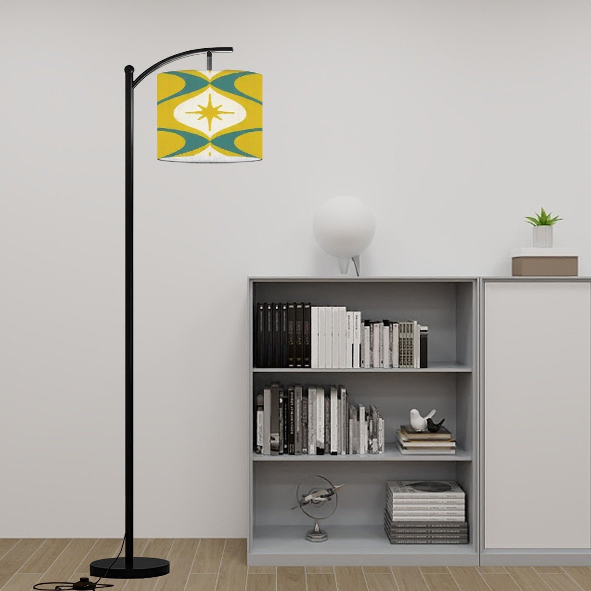 Kate McEnroe New York Mid Century Modern Starburst Boomerang Arc Floor Lamp, Retro Atomic Age LightingFloor LampsbzbdmBFkon