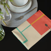 Kate McEnroe New York Mid Century Modern Starburst Cloth Napkins Set, Retro Teal, Orange Cocktail Table LinensNapkins9892453_17399