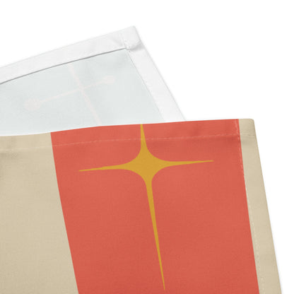 Kate McEnroe New York Mid Century Modern Starburst Cloth Napkins Set, Retro Teal, Orange Cocktail Table LinensNapkins9892453_17399