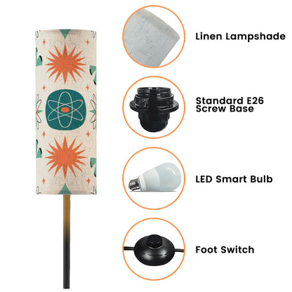 Kate McEnroe New York Mid Century Modern Starburst Floor Lamp, Retro Atomic Teal Orange Accent LightFloor LampsbvOYQSmVxu