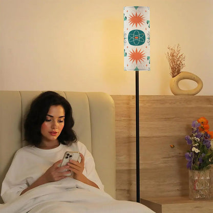 Kate McEnroe New York Mid Century Modern Starburst Floor Lamp, Retro Atomic Teal Orange Accent LightFloor LampsbvOYQSmVxu