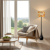 Kate McEnroe New York Mid Century Modern Starburst Geometric Orange Yellow Teardrop Floor LampFloor Lamps6UdEyCm7hr
