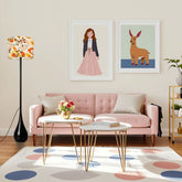 Kate McEnroe New York Mid Century Modern Starburst Geometric Orange Yellow Teardrop Floor LampFloor Lamps6UdEyCm7hr