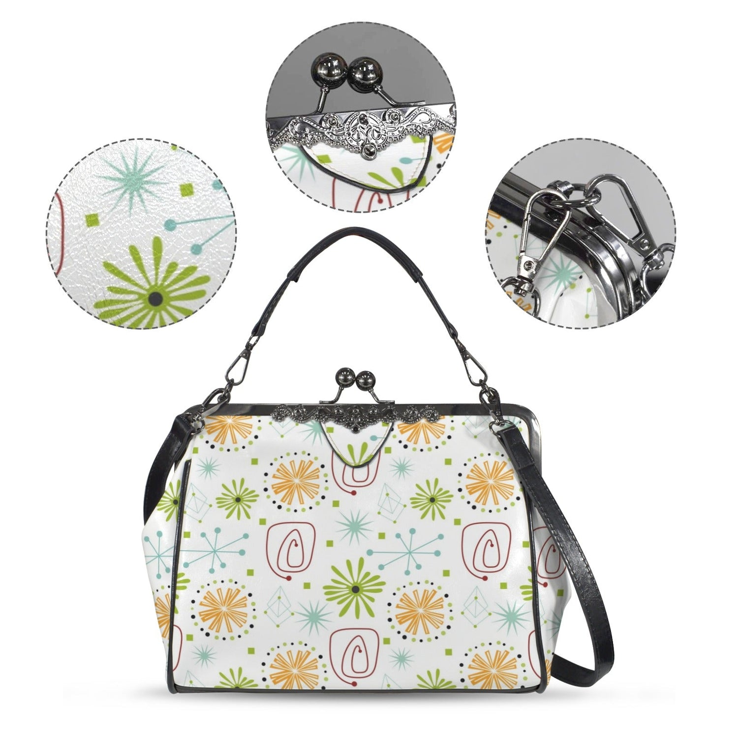 Kate McEnroe New York Mid Century Modern Starburst Kiss Lock HandbagCrossbody BagsD3274947