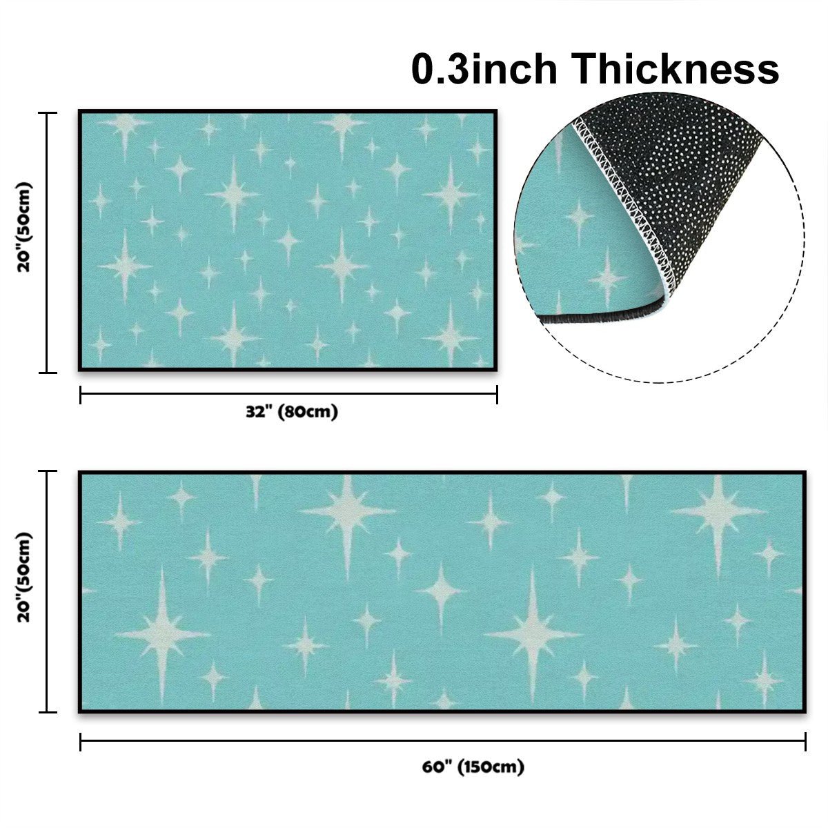 Kate McEnroe New York Mid Century Modern Starburst Kitchen Mat Set, Retro 50s Floor RugsKitchen Floor MatsAo5FbXAZ3d