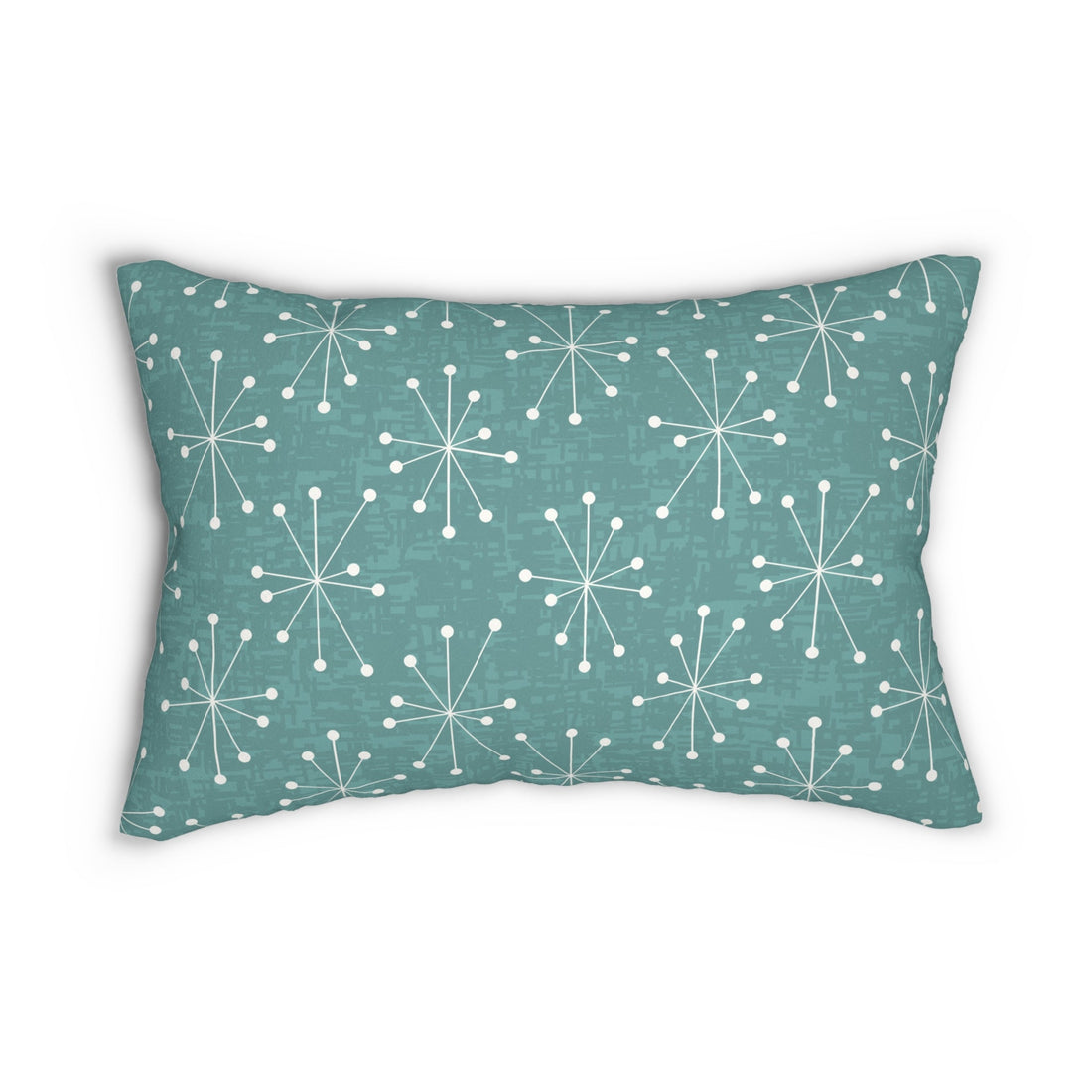 Kate McEnroe New York Mid Century Modern Starburst Lumbar Pillow, Retro Teal Accent Cushion, Atomic Era Home DecorLumbar Pillows29944900631783871241