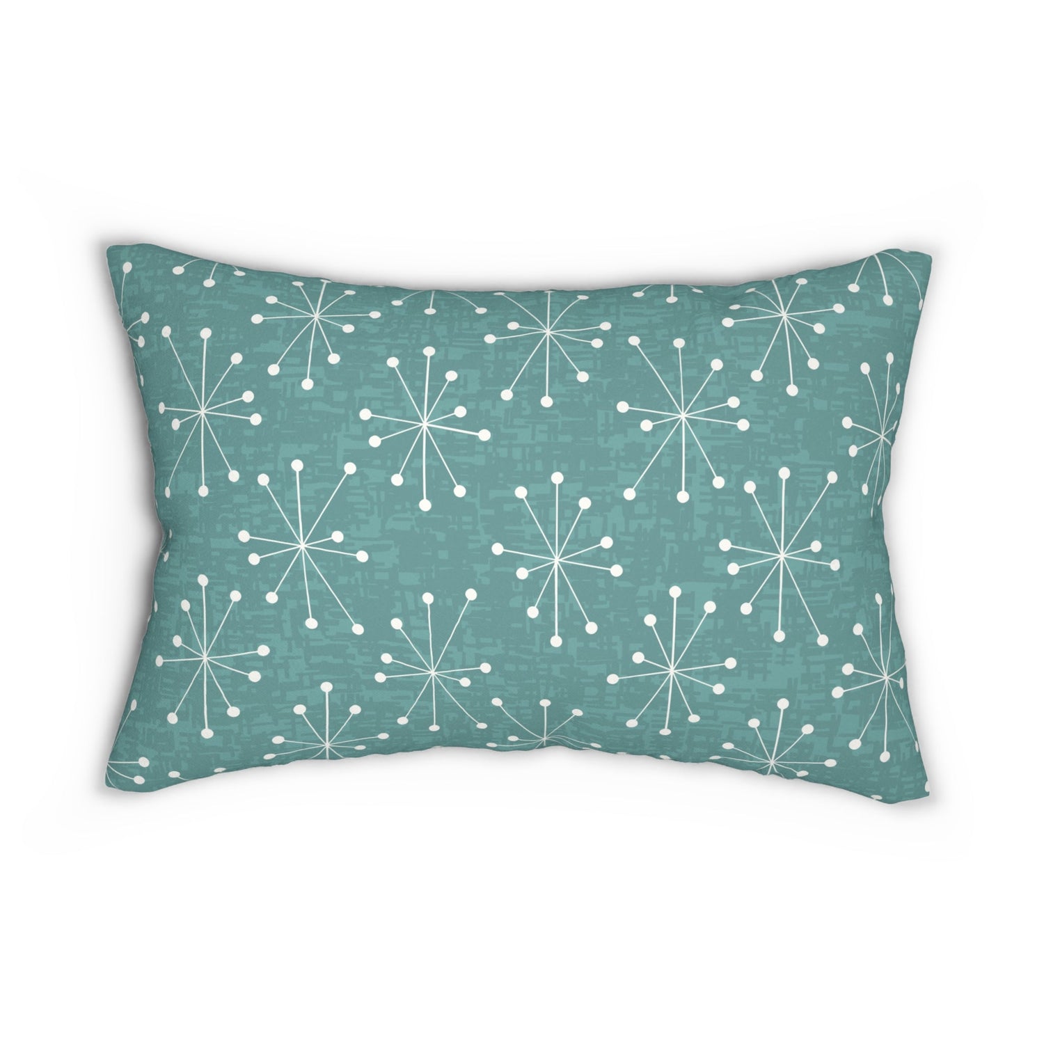 Kate McEnroe New York Mid Century Modern Starburst Lumbar Pillow, Retro Teal Accent Cushion, Atomic Era Home DecorLumbar Pillows29944900631783871241