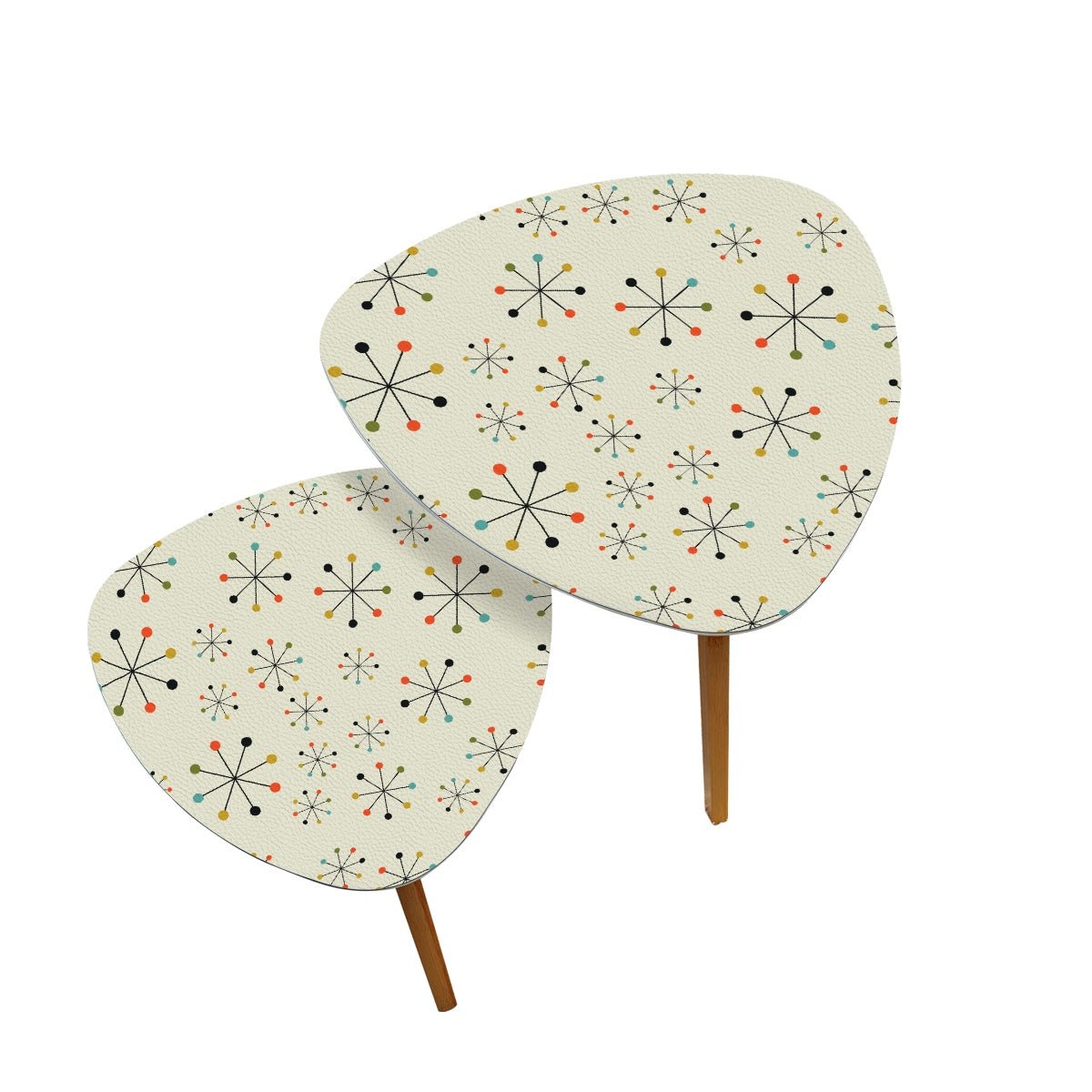 Kate McEnroe New York Mid Century Modern Starburst Nesting Tables, Retro Atomic Accent FurnitureNesting TablesIcAsNnMeqA