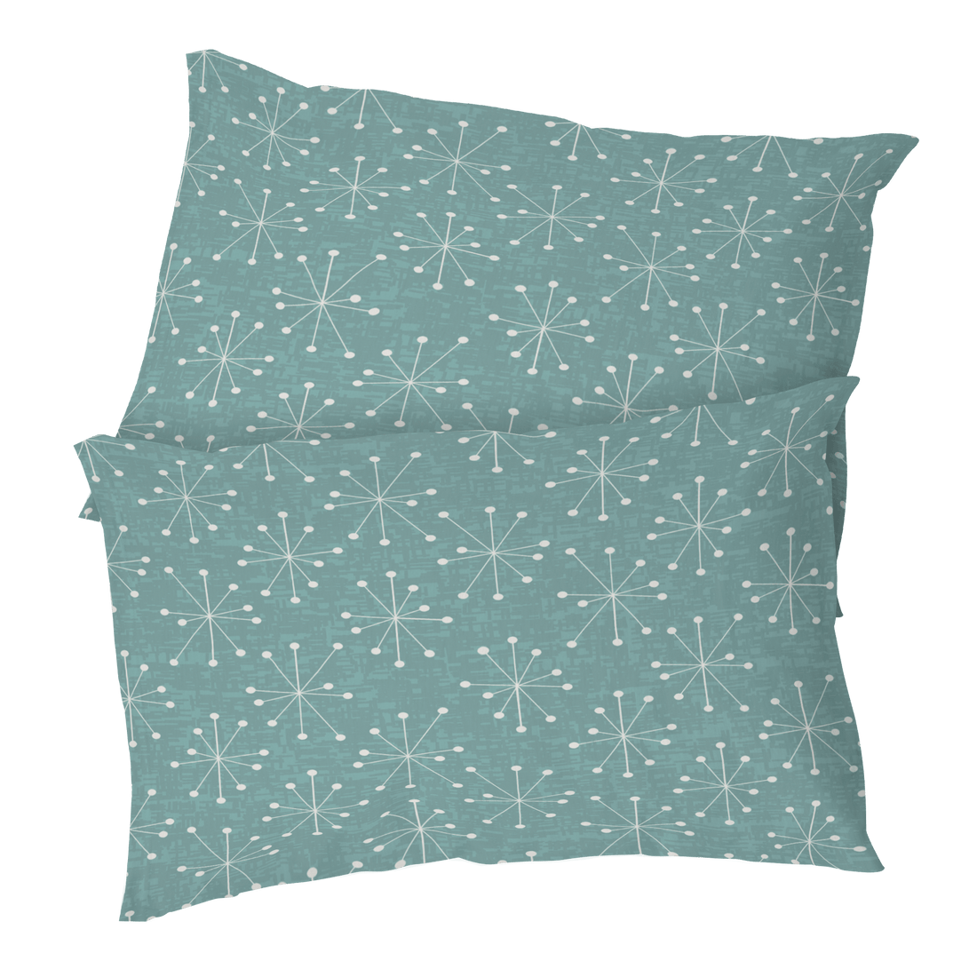 Kate McEnroe New York Mid Century Modern Starburst Pillowcase, Retro Atomic Teal BeddingPillowcases1250