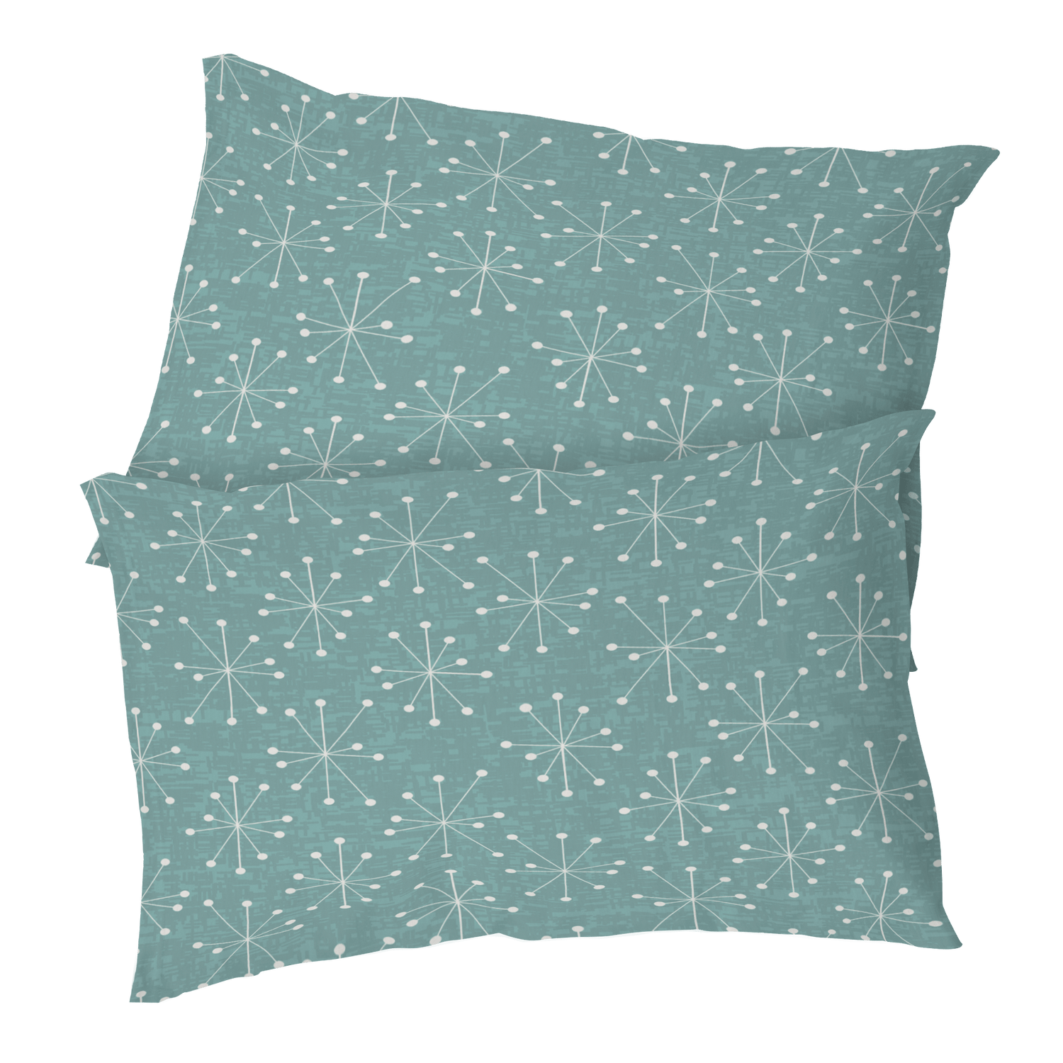 Kate McEnroe New York Mid Century Modern Starburst Pillowcase, Retro Atomic Teal BeddingPillowcases1250