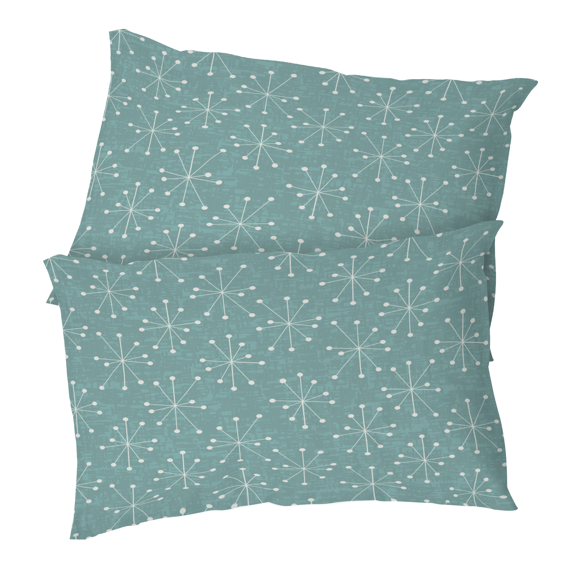 Kate McEnroe New York Mid Century Modern Starburst Pillowcase, Retro Atomic Teal BeddingPillowcases1250