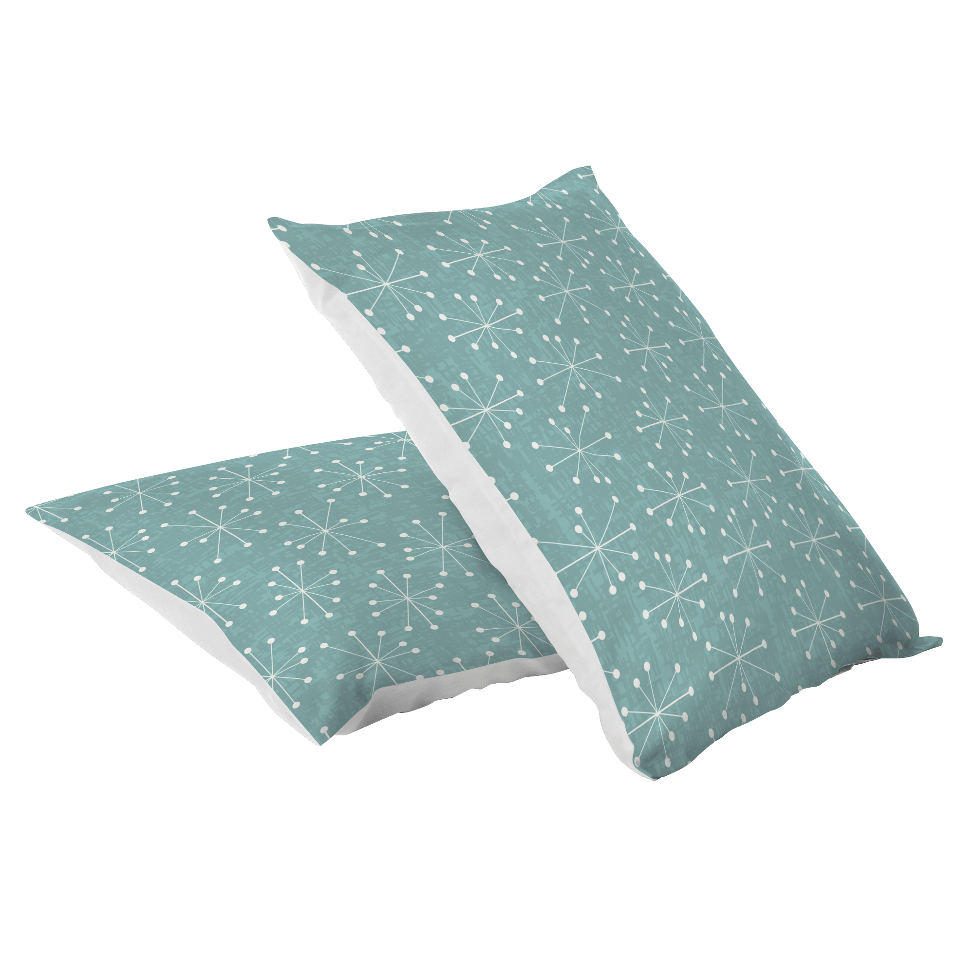 Kate McEnroe New York Mid Century Modern Starburst Pillowcase, Retro Atomic Teal BeddingPillowcases1250