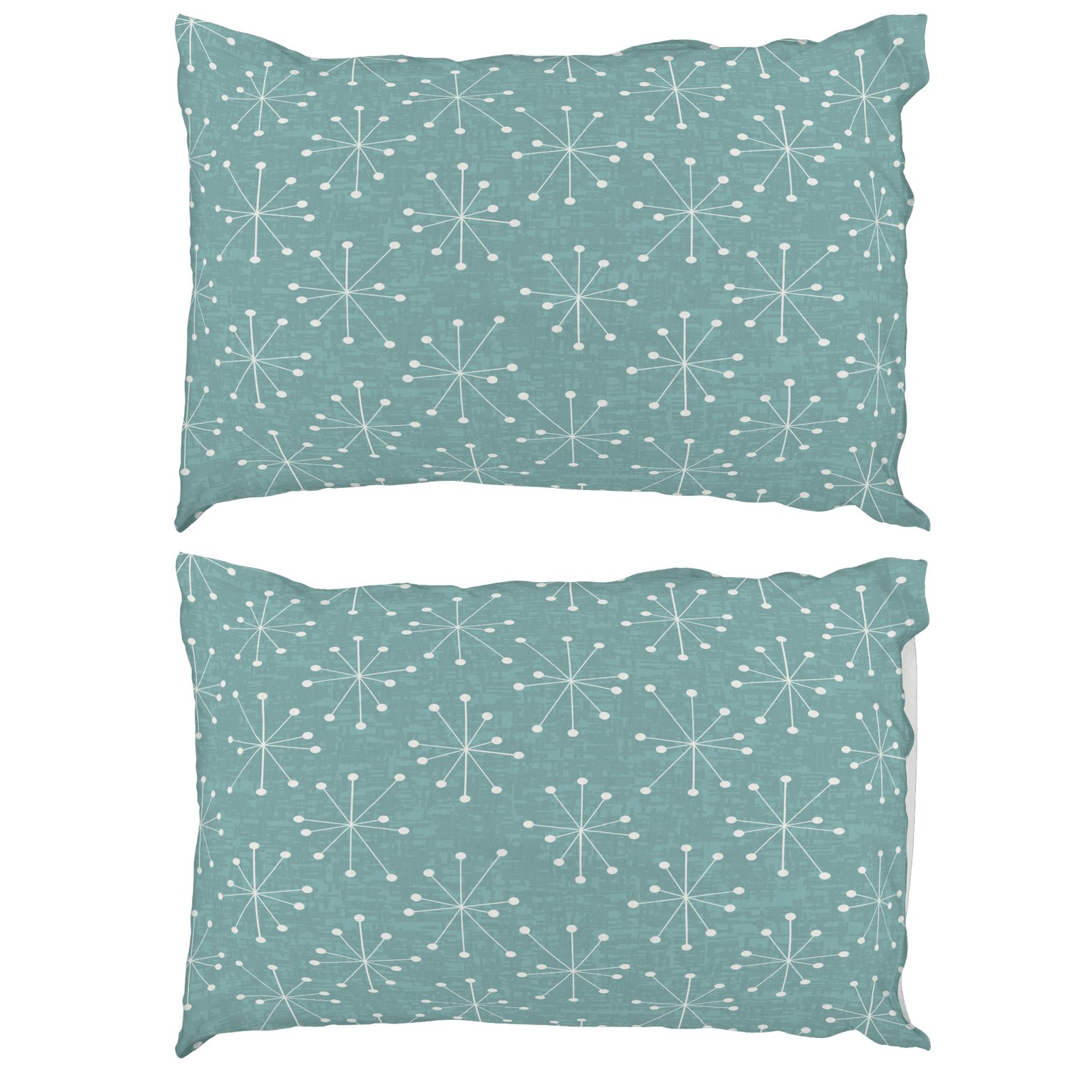 Kate McEnroe New York Mid Century Modern Starburst Pillowcase, Retro Atomic Teal BeddingPillowcases1250
