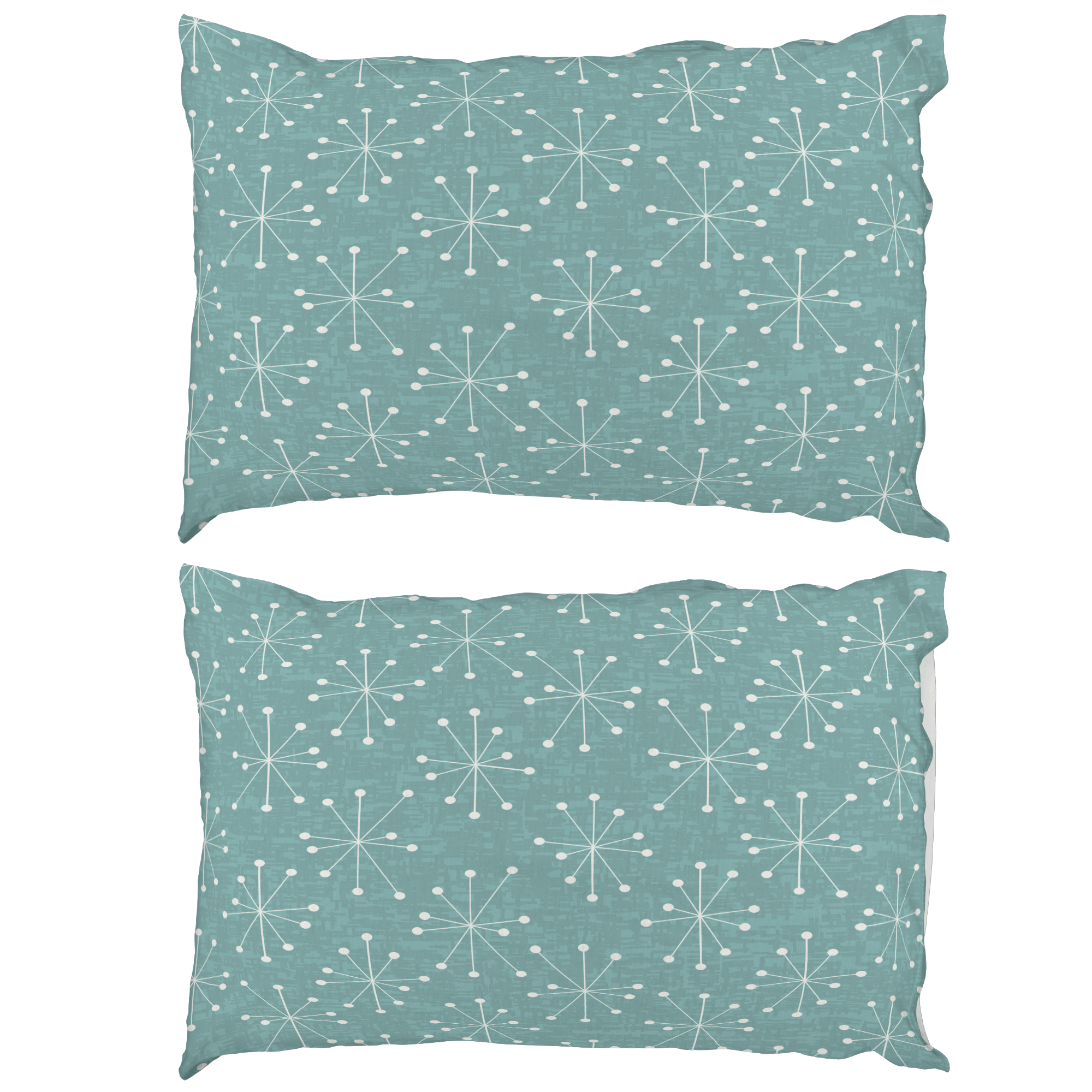 Kate McEnroe New York Mid Century Modern Starburst Pillowcase, Retro Atomic Teal BeddingPillowcases1250