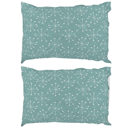 Kate McEnroe New York Mid Century Modern Starburst Pillowcase, Retro Atomic Teal BeddingPillowcases1250