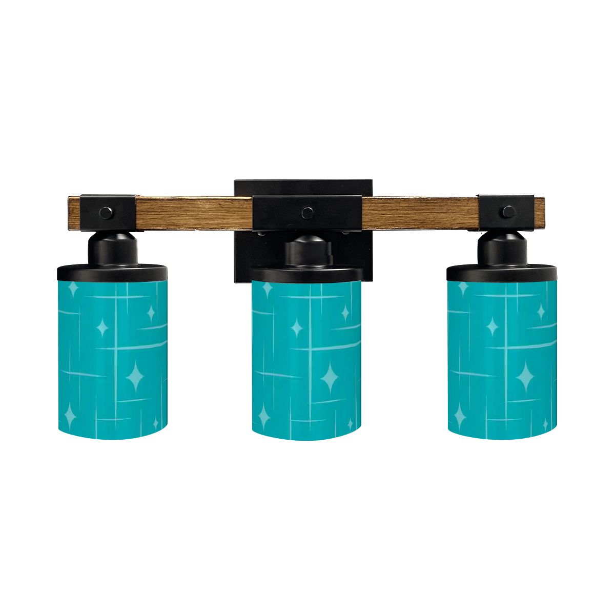 Kate McEnroe New York Mid Century Modern Starburst Vanity Light, Retro 3 - Light Fixture, Turquoise 50s MCM Bathroom LightingVanity Light FixturesbSkkY5DHMt