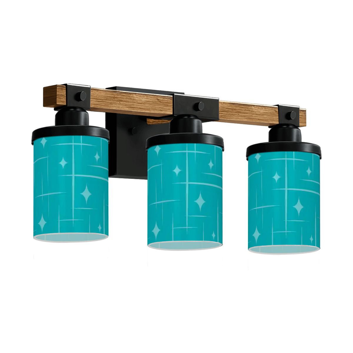 Kate McEnroe New York Mid Century Modern Starburst Vanity Light, Retro 3 - Light Fixture, Turquoise 50s MCM Bathroom LightingVanity Light FixturesbSkkY5DHMt