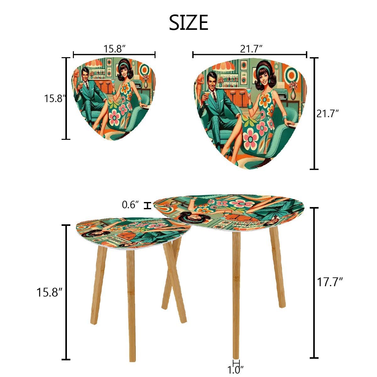 Kate McEnroe New York Mid Century Modern Swanky 1950s Vintage Kitsch Couple Nesting TablesNesting TablesciPGCGca8v
