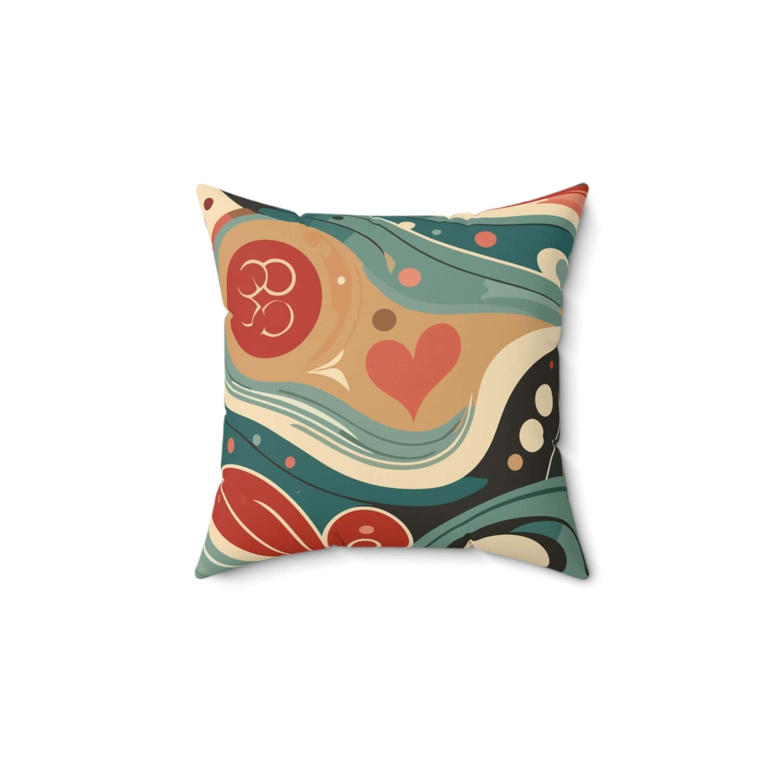 Kate McEnroe New York Mid Century Modern Swirl Throw Pillow, Retro Abstract Cushion, Double-Sided Artistic Decor Pillow Throw Pillows 14&quot; × 14&quot; 16006658881784456538