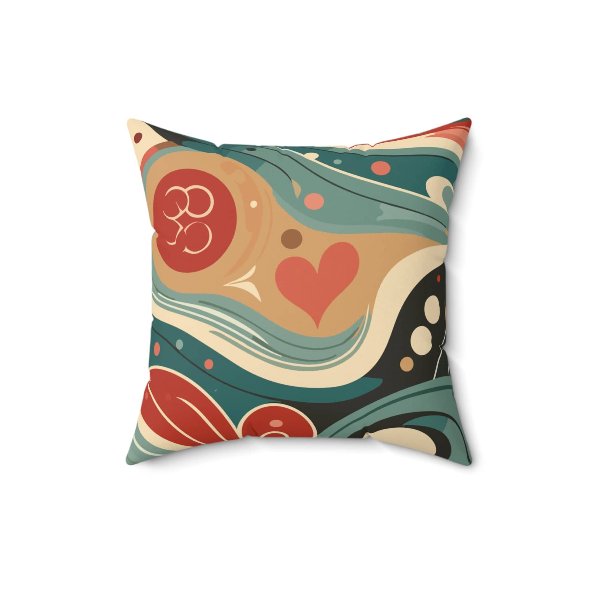 Kate McEnroe New York Mid Century Modern Swirl Throw Pillow, Retro Abstract Cushion, Double-Sided Artistic Decor Pillow Throw Pillows 16&quot; × 16&quot; 31808613218038871579