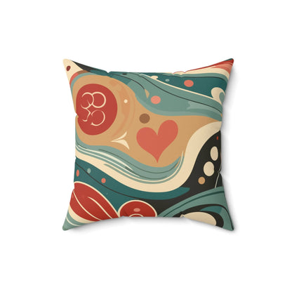 Kate McEnroe New York Mid Century Modern Swirl Throw Pillow, Retro Abstract Cushion, Double-Sided Artistic Decor Pillow Throw Pillows 16&quot; × 16&quot; 31808613218038871579