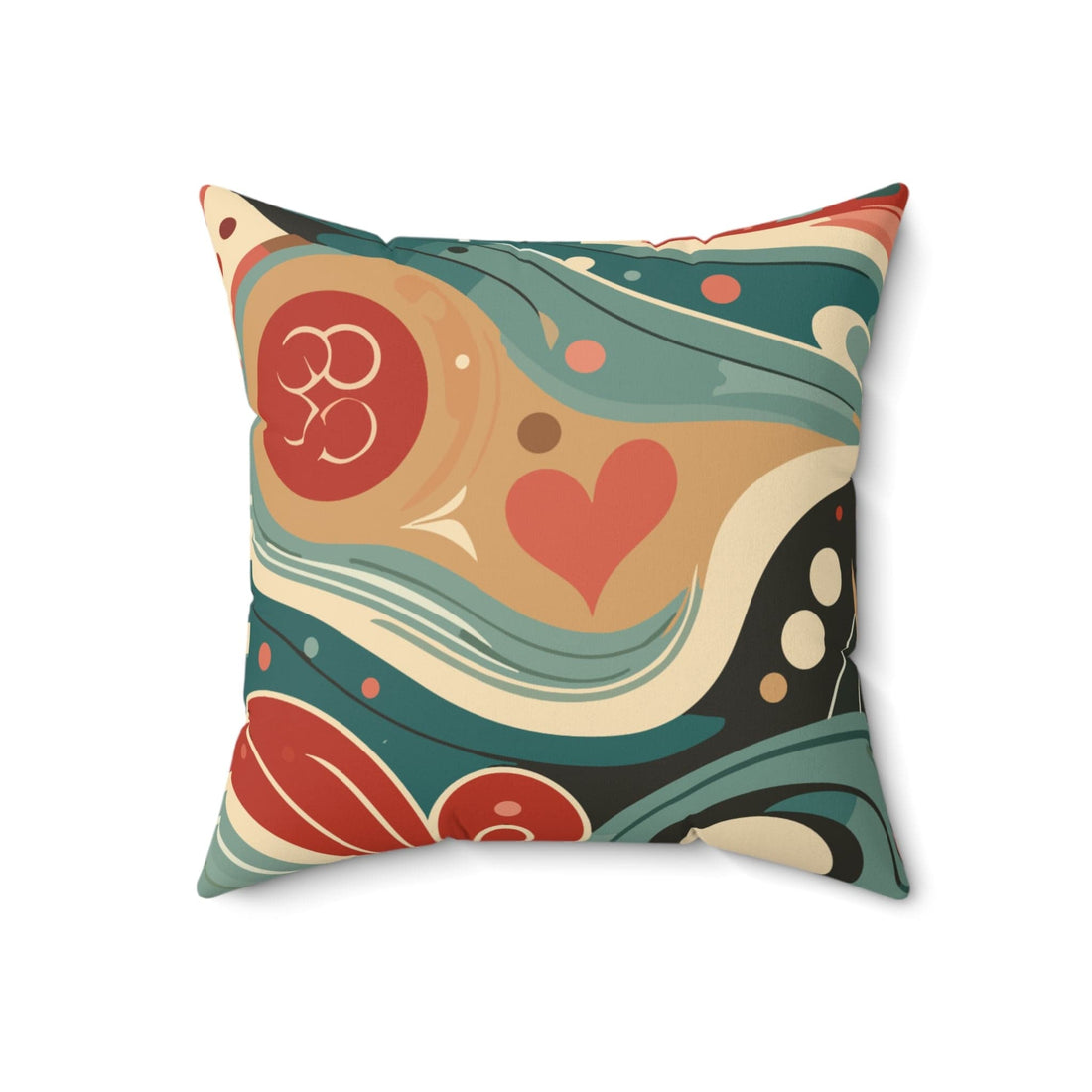Kate McEnroe New York Mid Century Modern Swirl Throw Pillow, Retro Abstract Cushion, Double-Sided Artistic Decor Pillow Throw Pillows 18&quot; × 18&quot; 10925719475806331375