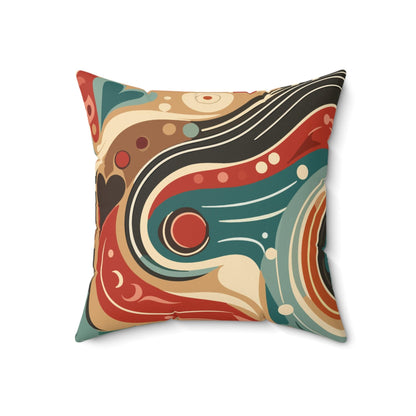 Kate McEnroe New York Mid Century Modern Swirl Throw Pillow, Retro Abstract Cushion, Double-Sided Artistic Decor Pillow Throw Pillows