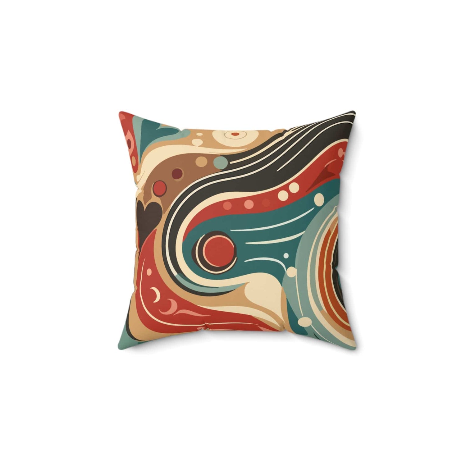 Kate McEnroe New York Mid Century Modern Swirl Throw Pillow, Retro Abstract Cushion, Double-Sided Artistic Decor Pillow Throw Pillows