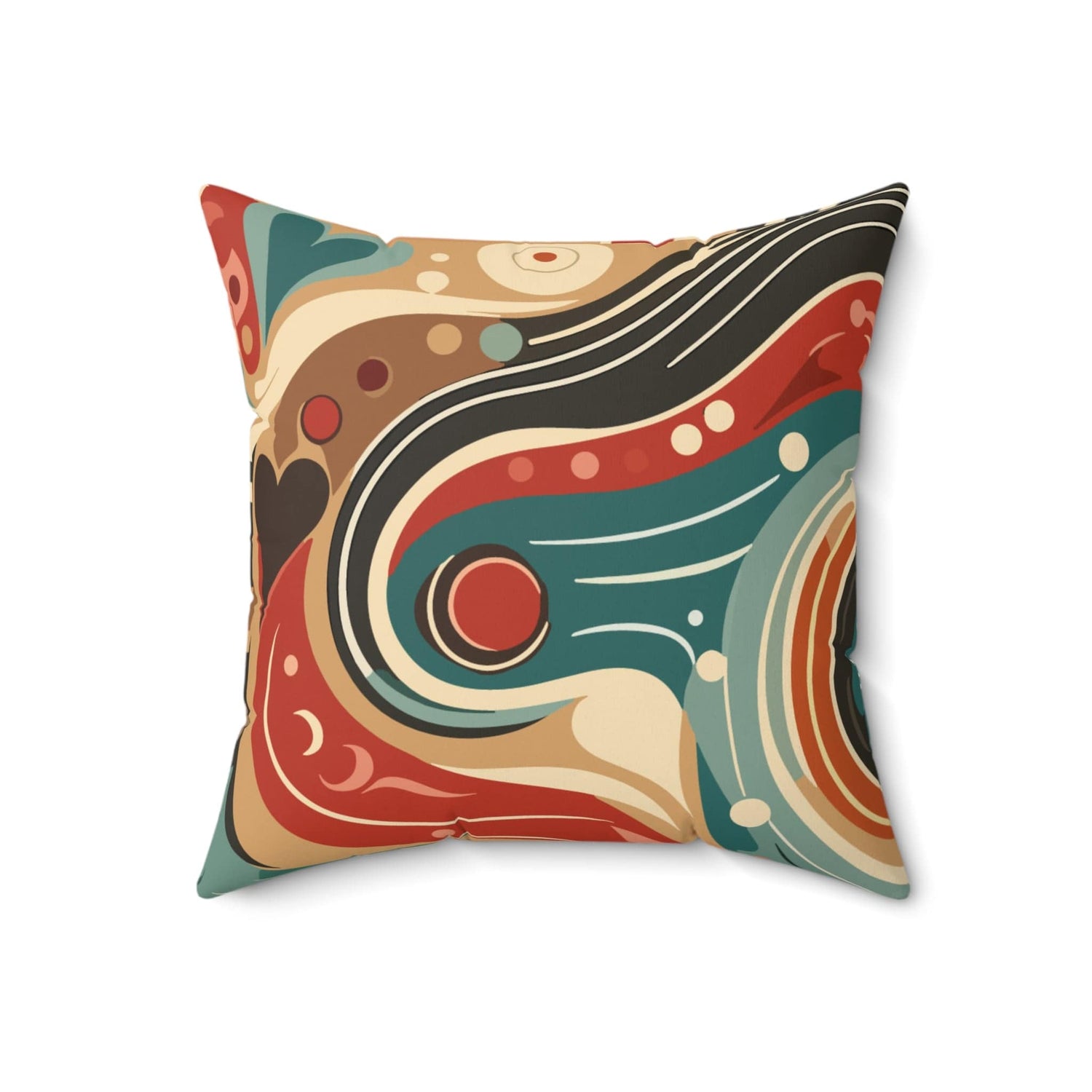 Kate McEnroe New York Mid Century Modern Swirl Throw Pillow, Retro Abstract Cushion, Double - Sided Artistic Decor PillowThrow Pillows16006658881784456538