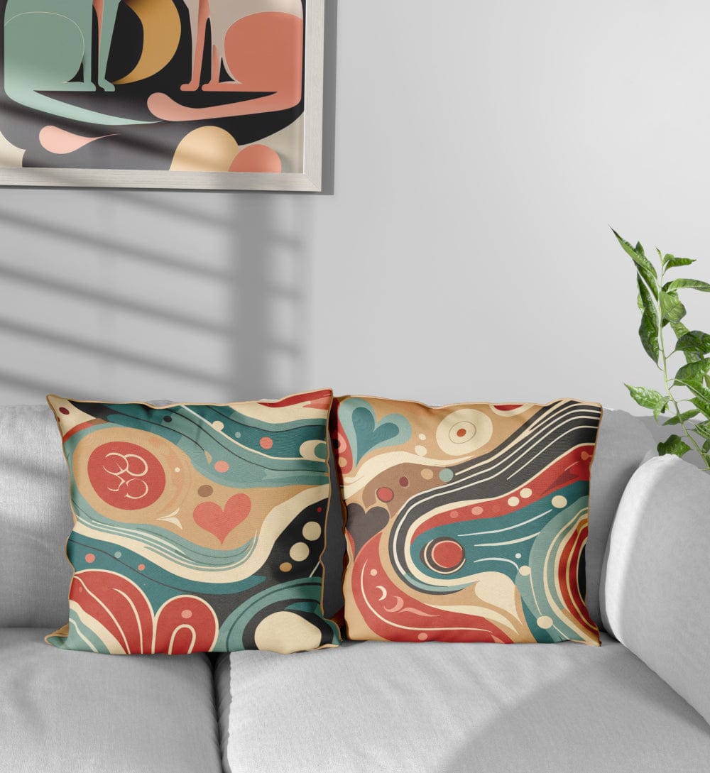 Kate McEnroe New York Mid Century Modern Swirl Throw Pillow, Retro Abstract Cushion, Double - Sided Artistic Decor PillowThrow Pillows16006658881784456538