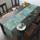 Kate McEnroe New York Mid Century Modern Table Runner, Retro Orbs Atomic Dining DecorTable Runners16589469380622880573
