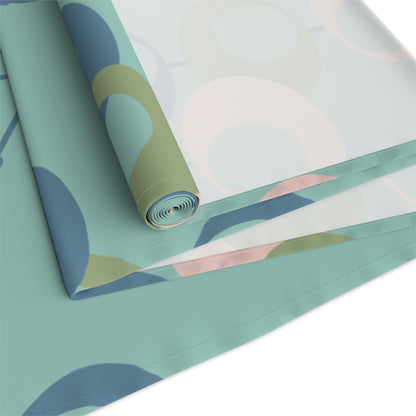 Kate McEnroe New York Mid Century Modern Table Runner, Retro Orbs Atomic Dining DecorTable Runners16589469380622880573