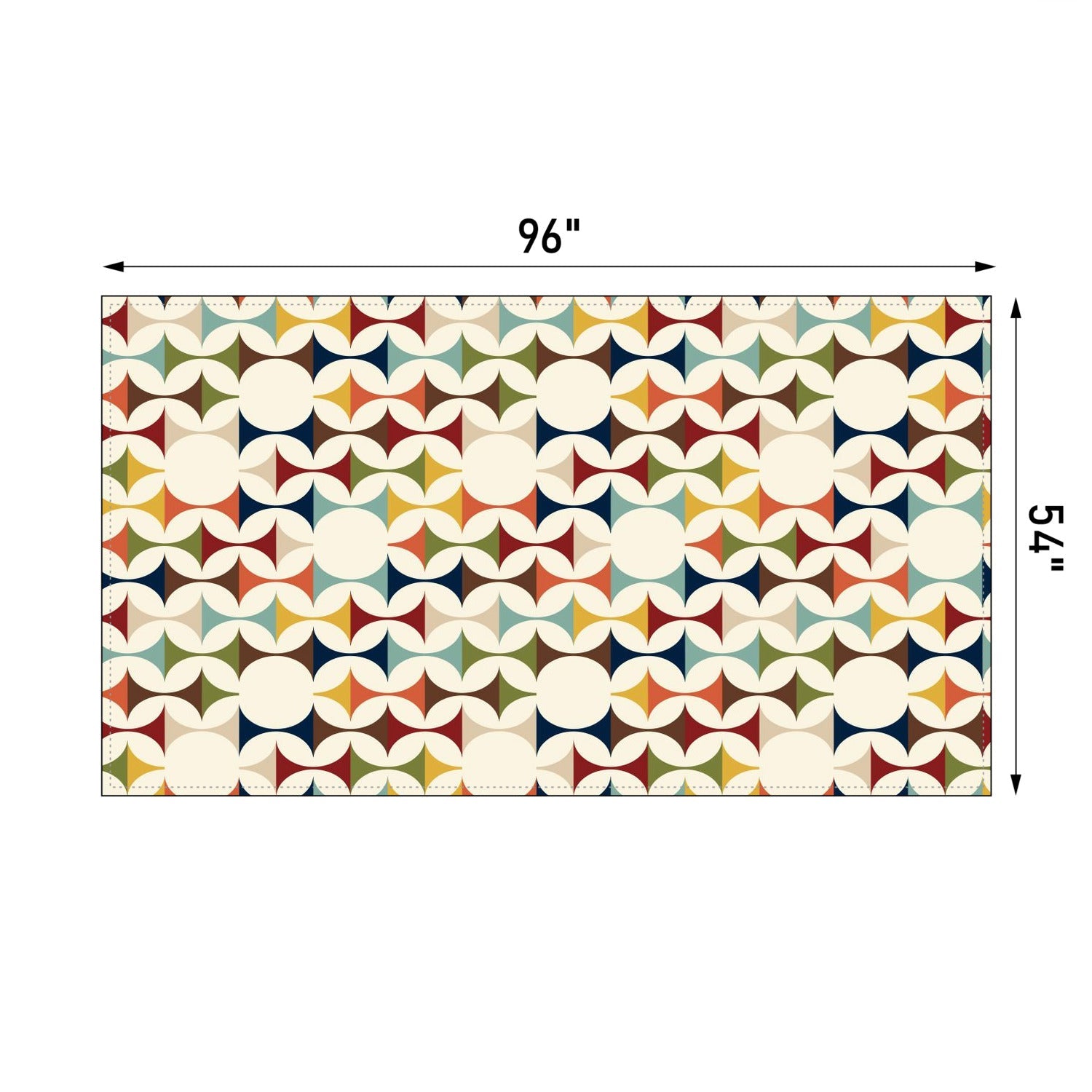 Kate McEnroe New York Mid Century Modern Tablecloth, Retro 60s MCM Geometric Table LinensTablecloths119646