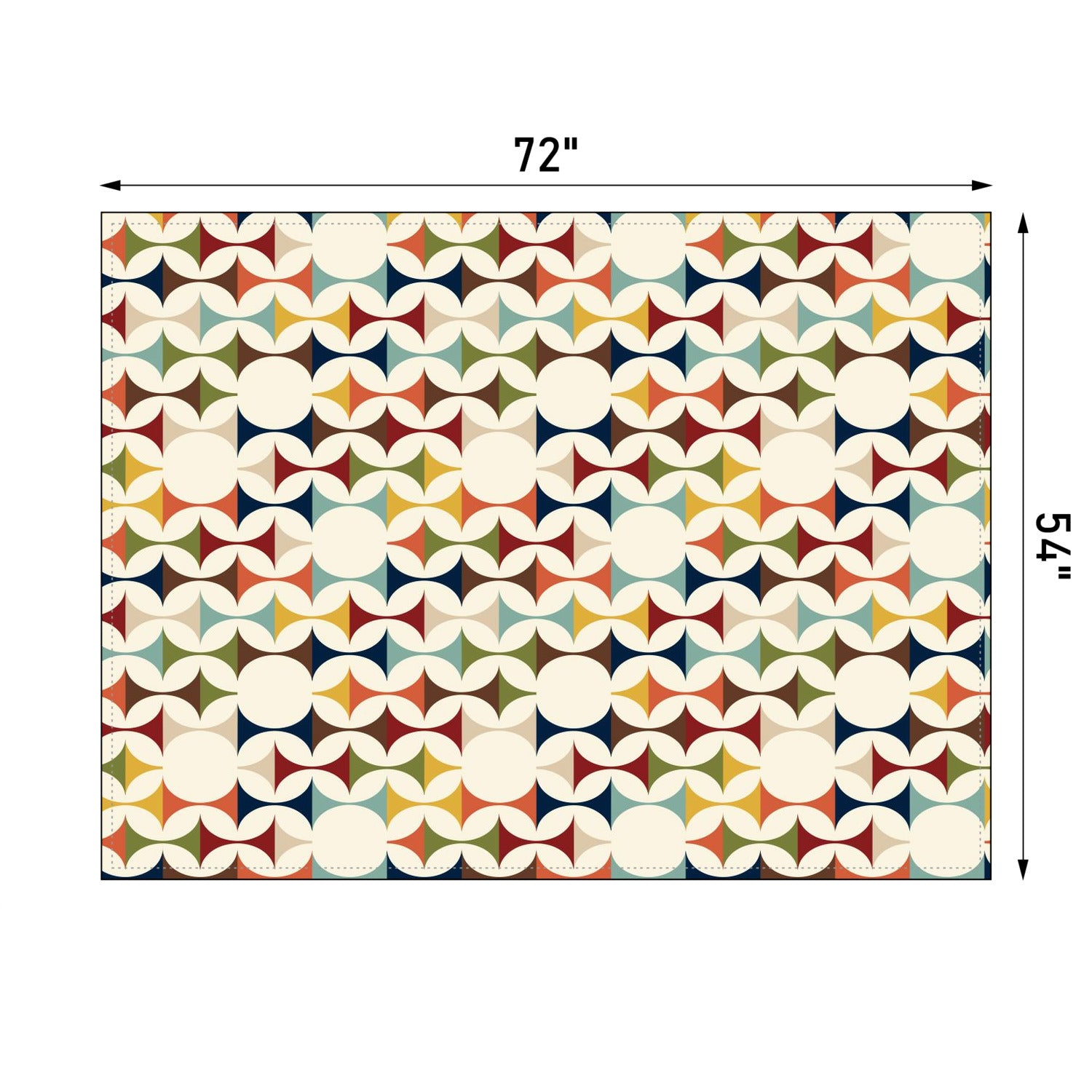 Kate McEnroe New York Mid Century Modern Tablecloth, Retro 60s MCM Geometric Table LinensTablecloths119647