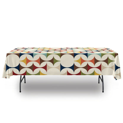 Kate McEnroe New York Mid Century Modern Tablecloth, Retro 60s MCM Geometric Table LinensTablecloths119647